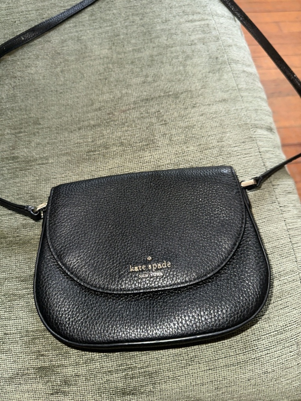 kate spade Black Pebbled Leather Saddle Crossbody